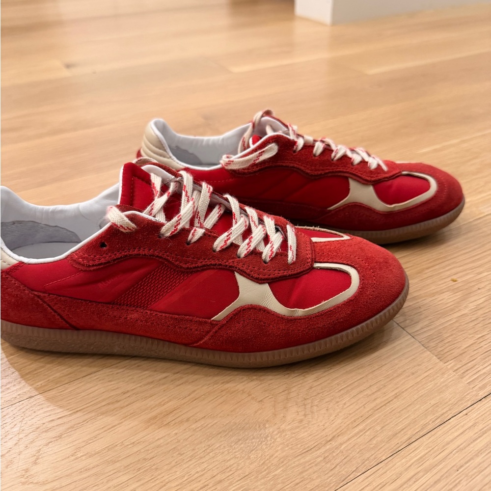 Aloha TB.490 Rife Sheen Red Leather Sneakers - Casual Low-Top - Picture 5 of 7